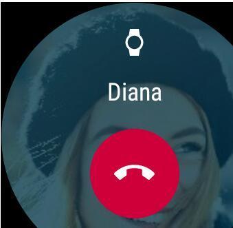 4,使用手表拨出的电话,通话界面显示的图标是手表