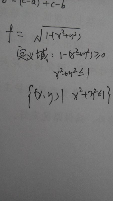 函数f(x.y)=根号下1减括号x方加y方的定义域是什么