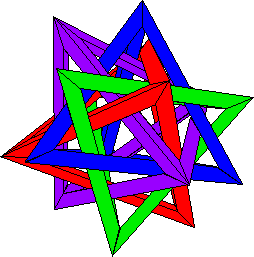 由五个三角形组成的多面体 每个面都是五角星