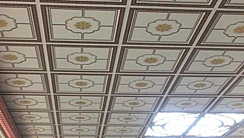 集成吊顶二级顶中国结铝梁配彩色灯带, 效果非同一般