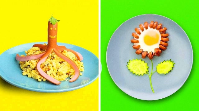 美食亲子diy,4款火腿肠 创意早餐,给 宝宝一个惊喜!