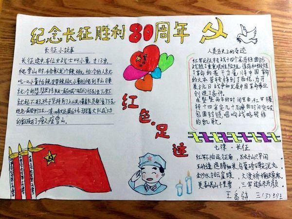 办"铭记长征精神,传承红色基因"手抄报简单又漂亮
