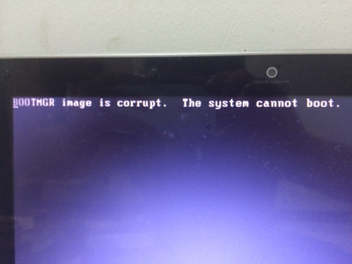 电脑开机就黑屏出现“bootmgr image is corrupt . the system c