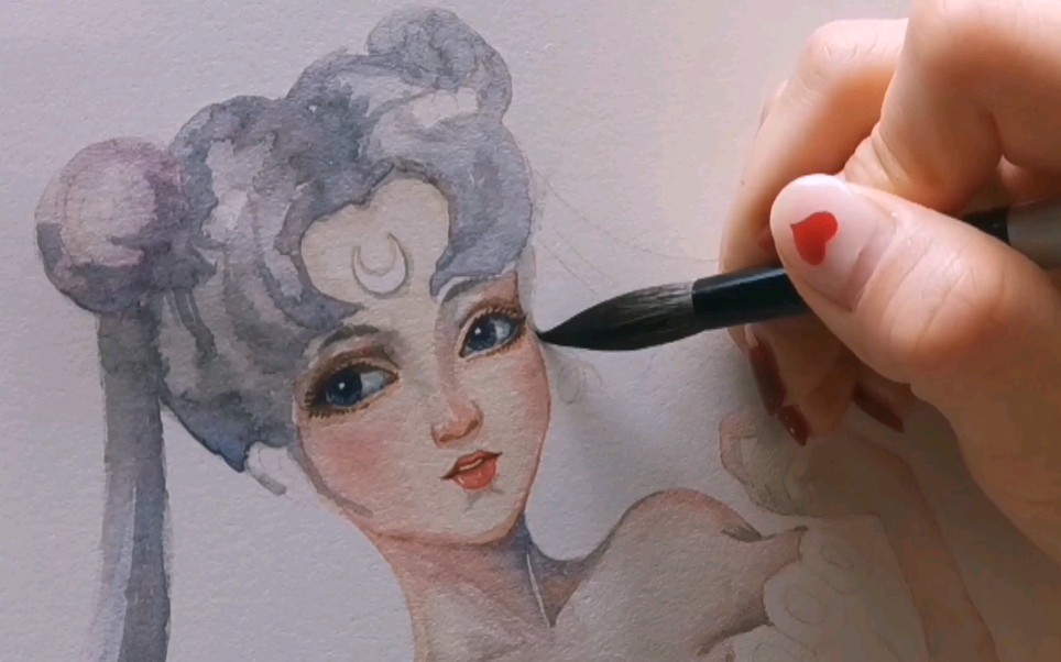 【美少女战士】水彩画 倩尼荻月亮公主 月野兔 水冰月  动漫美女