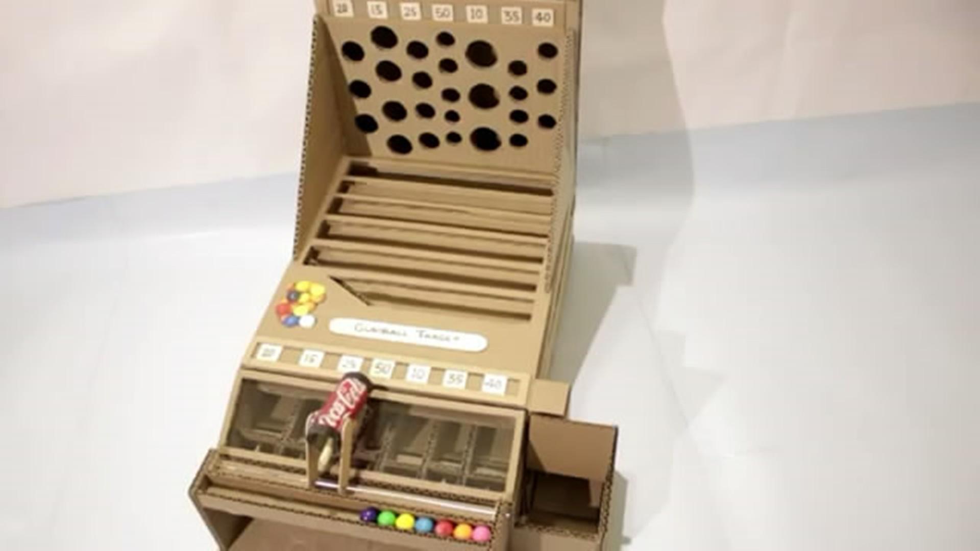 牛人教你用纸板制作糖果游戏机,没事玩两下,太好玩了