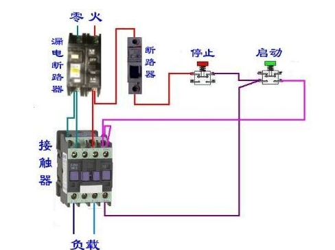 正泰220伏交流接觸器接線圖