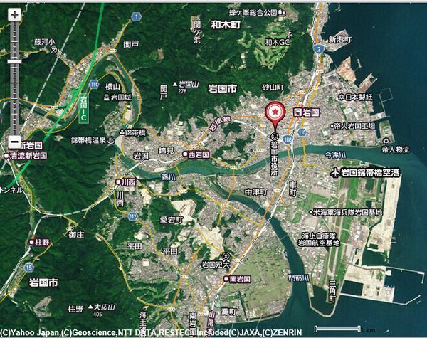 日本山口县岩国市卫星地图