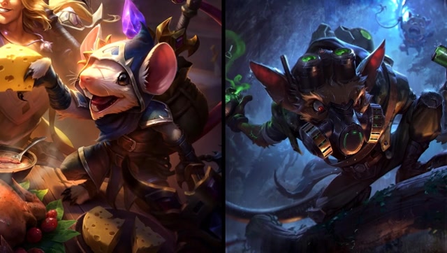 lol:老鼠新皮肤影足 vs 毒针狙击手 两款优质皮肤特效对比