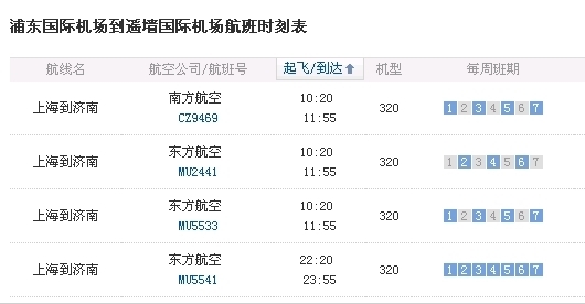 這是從網上查詢的浦東機場到濟南的航班信息,並無下午或凌晨2:40的