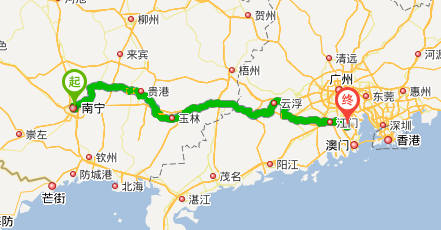广西南宁到广东中山有多少公里