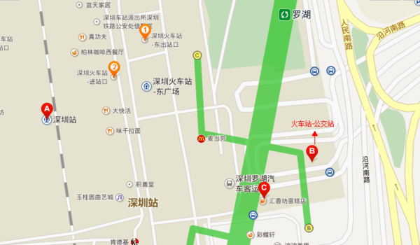 深圳公交k538在火车站东广场具体位置