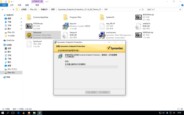 symantec赛门铁克企业版杀毒软件,不能在win1