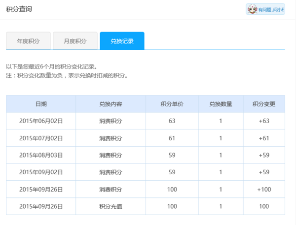 网上移动营业厅可以看积分兑换记录吗