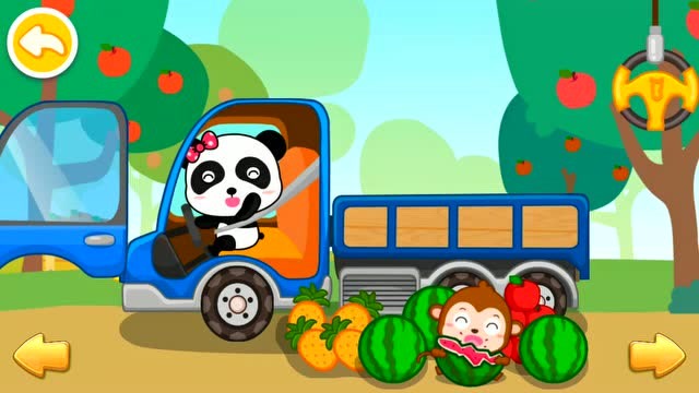  b>宝宝巴士工程车 /b> 大卡车运送大西瓜