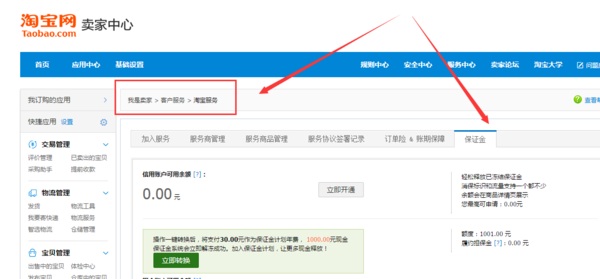 淘宝卖家发布消费者保障中心在哪