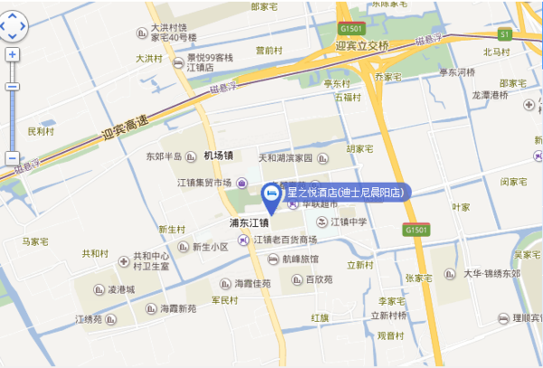 丁丁地图上海交通查询浦东机场星之悦酒店