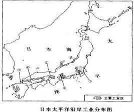 读日本主要工业区的分布图,回答问题。(1)从