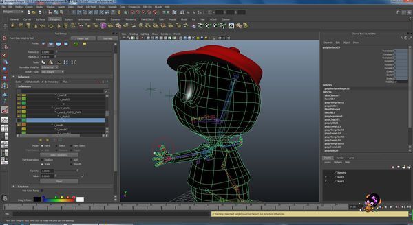 Maya2012刷权重 问题 权重刷了老跑回去 怎么