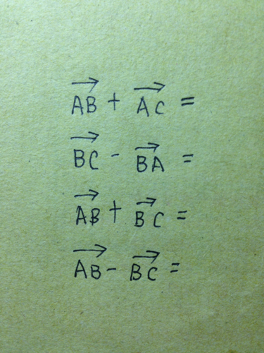 高中向量的加减运算问题。请问如下运算的法则