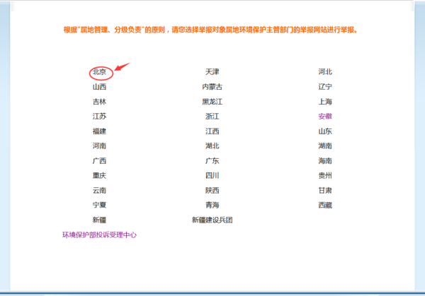 中国国家环境保护部的举报电子邮箱是什么?